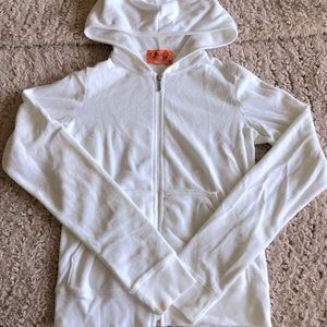 Juicy Couture- White Velour Hoodie- Size S